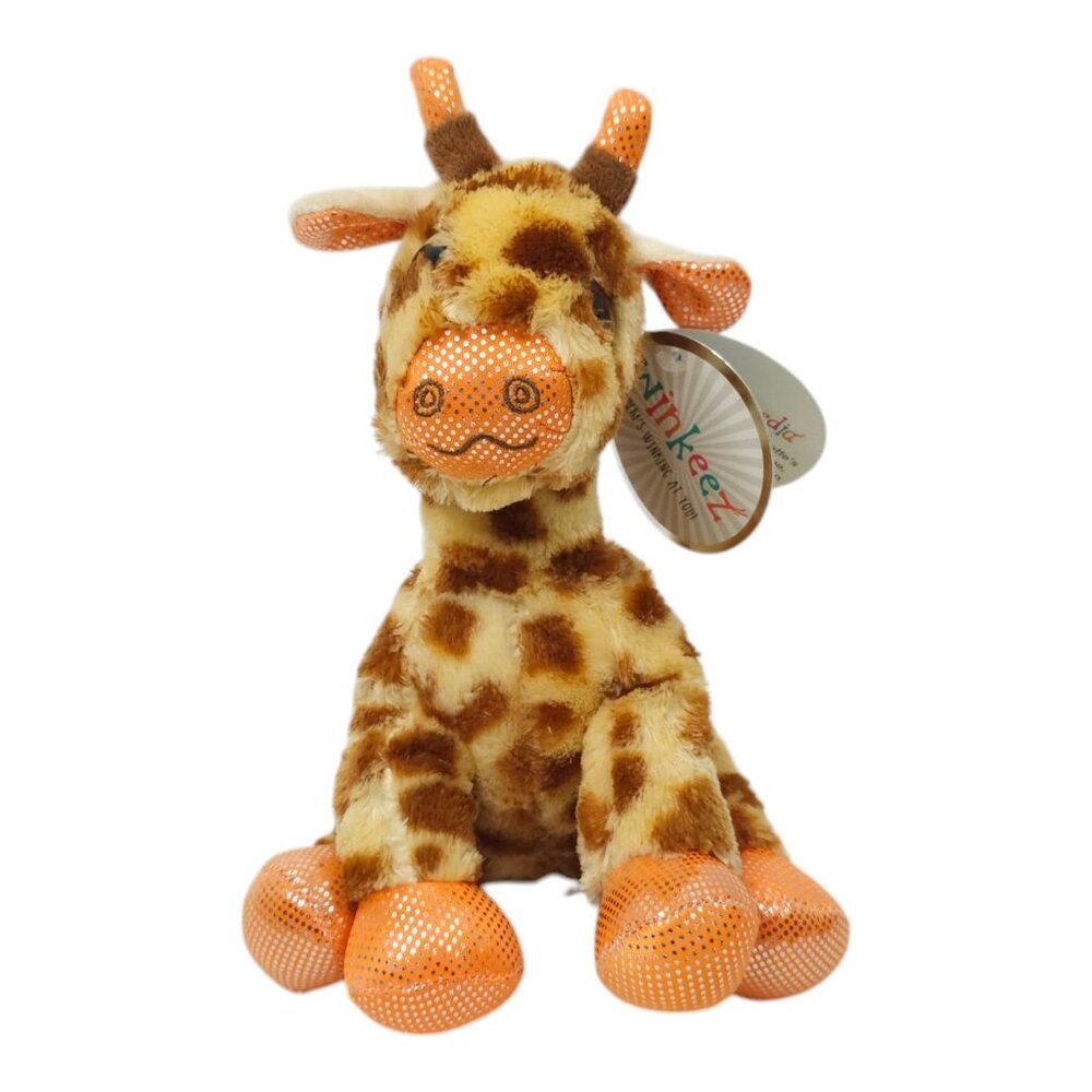 Winkeez Andrew Giraffe Stuffed Animal Toy 8" Plush Orange Sparkle Eyes NOS 2017